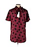 Zara 100% Polyester Burgundy Short Sleeve Blouse Size M - photo 2