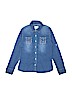 Justice 100% Cotton Blue Long Sleeve Button-Down Shirt Size 12 - photo 1