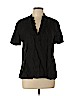 Talbots 100% Linen Black Short Sleeve Blouse Size L - photo 1