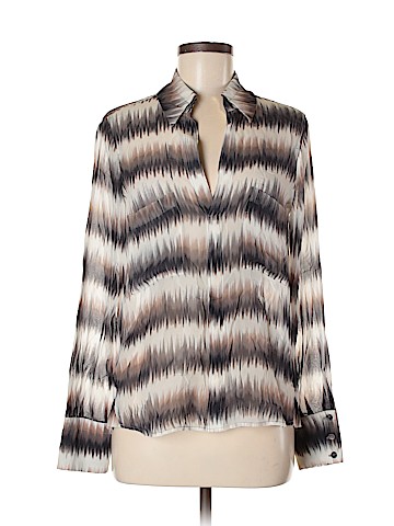BCBGMAXAZRIA Long Sleeve Silk Top (view 1)