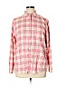 Lands' End 100% Polyester Pink Long Sleeve Button-Down Shirt Size XL - photo 1