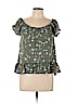 Charming Charlie 100% Polyester Green Short Sleeve Blouse Size L - photo 1