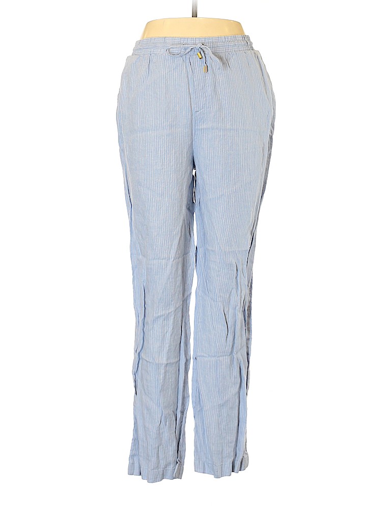 Ellen Tracy 100% Linen Solid Blue Linen Pants Size L - 87% off | thredUP