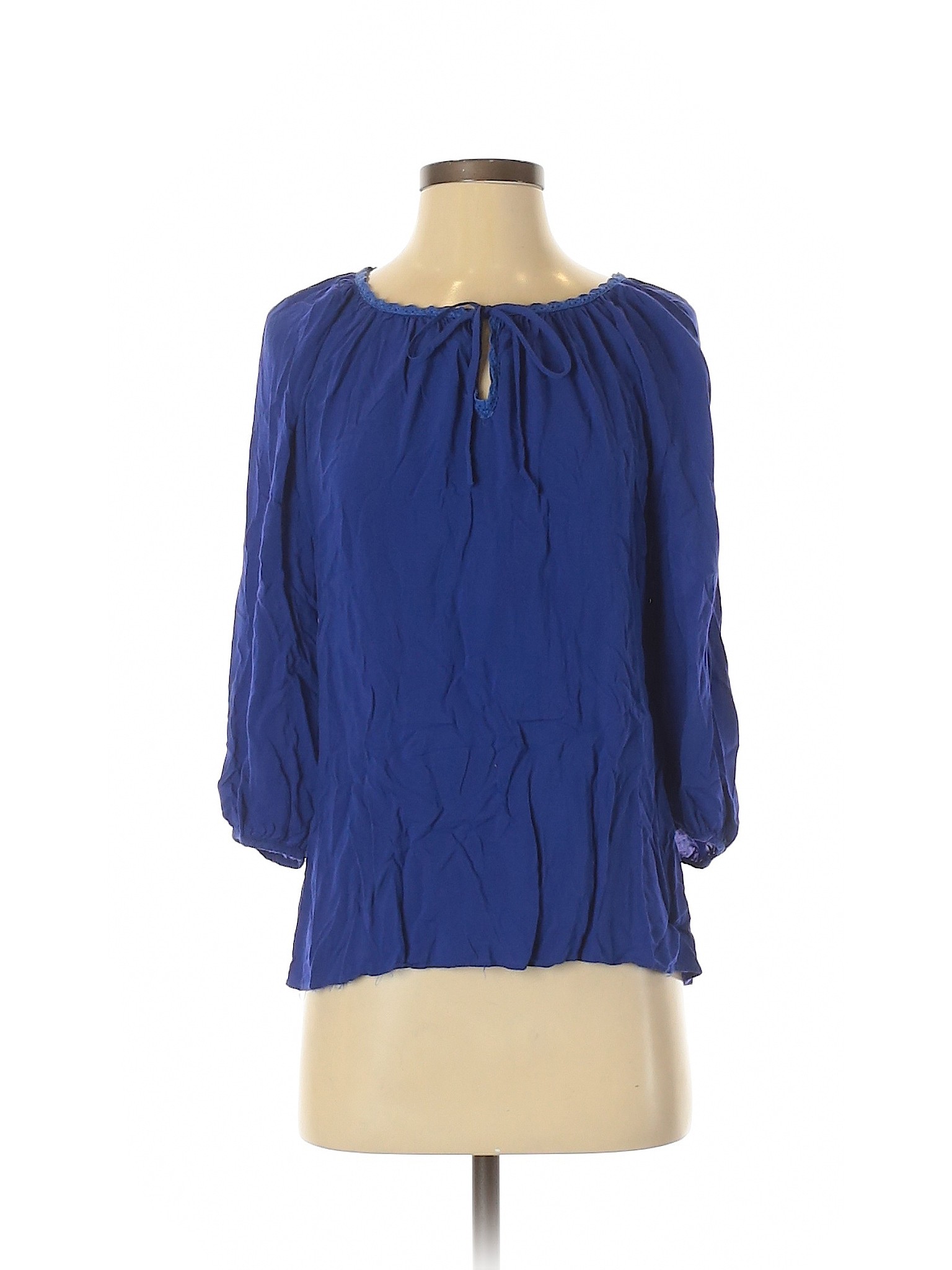 Spense Women Blue 3/4 Sleeve Blouse S | eBay