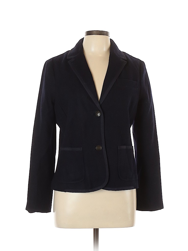 Lands' End Solid Blue Wool Blazer Size 12 (Petite) - 84% off | thredUP