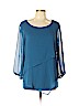 New Directions 100% Polyester Blue 3/4 Sleeve Blouse Size XL - photo 1