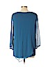 New Directions 100% Polyester Blue 3/4 Sleeve Blouse Size XL - photo 2