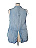 Democracy 100% Cotton Blue Sleeveless Button-Down Shirt Size 1X - photo 2