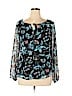 White House Black Market 100% Polyester Black Long Sleeve Blouse Size 12 - photo 1