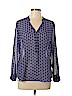 a.n.a. A New Approach 100% Polyester Blue 3/4 Sleeve Blouse Size L (petite) - photo 1