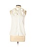 Theory Ivory Sleeveless Button-Down Shirt Size M - photo 1