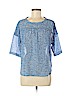 Ann Taylor LOFT 100% Cotton Blue Short Sleeve Blouse Size M (petite) - photo 1