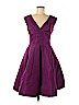 Oscar De La Renta 100% Silk Purple Cocktail Dress Size 12 - photo 1