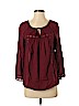 Lucky Brand 100% Rayon Burgundy Long Sleeve Blouse Size S - photo 1