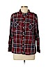 DressBarn 100% Cotton Red Long Sleeve Button-Down Shirt Size XL - photo 1