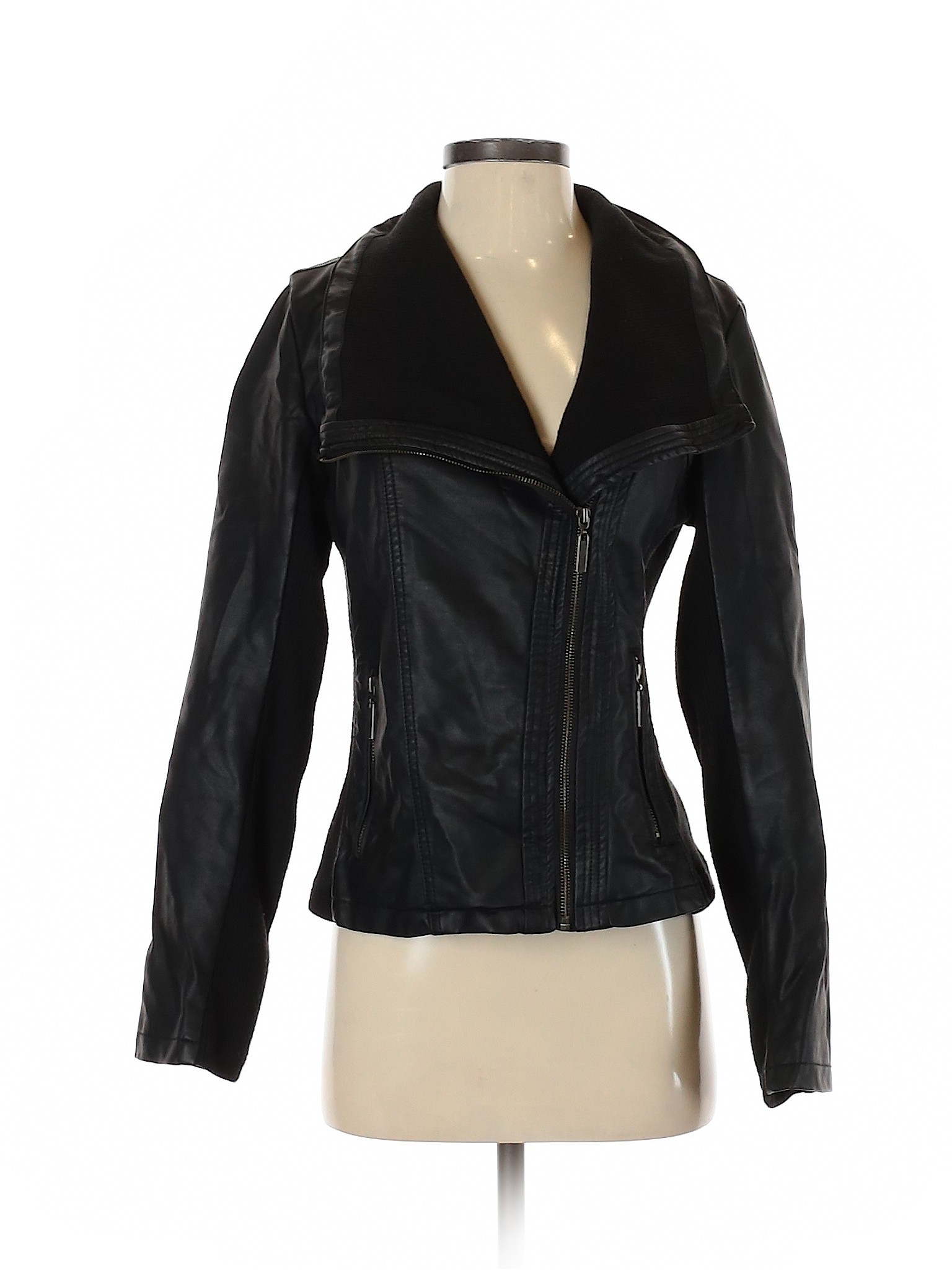 Mossimo Women Black Faux Leather Jacket Sm | eBay