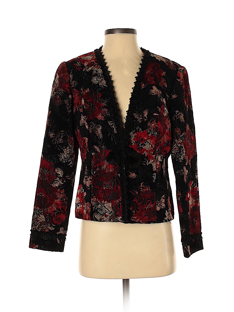 Cynthia Max Floral Red Black Jacket Size S - 92% off | ThredUp