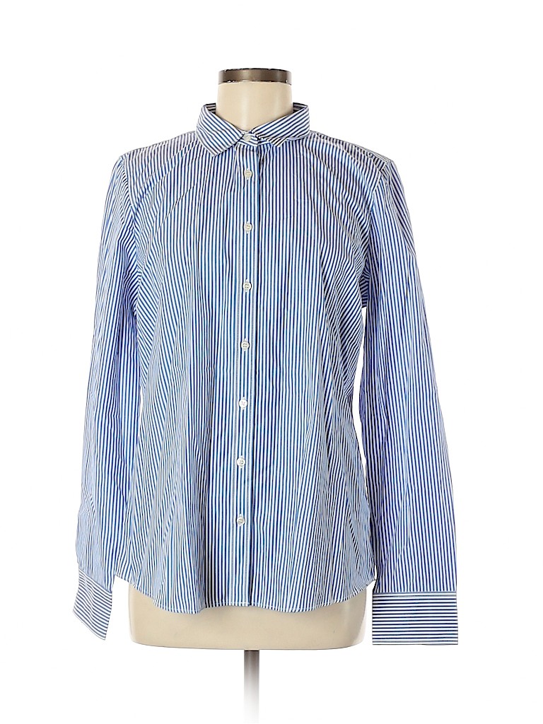 J.Crew 100% Cotton Blue Long Sleeve Button-Down Shirt Size L - photo 1