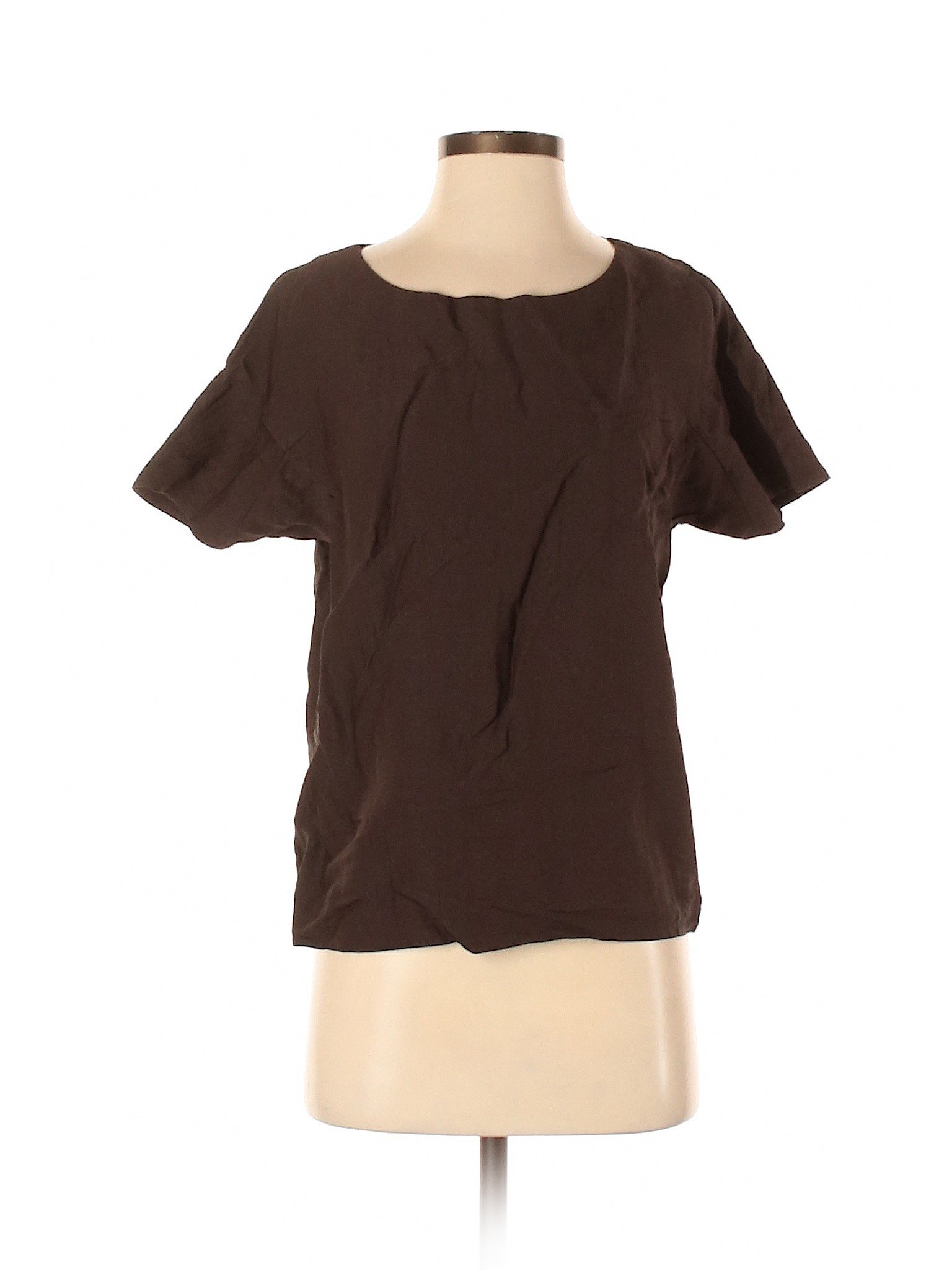 Lafayette 148 New York Women Brown Short Sleeve Blouse S | eBay