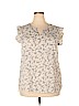 Pleione 100% Polyester Ivory Short Sleeve Top Size XL - photo 1