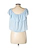Topshop Blue Short Sleeve Top Size 10 - photo 2