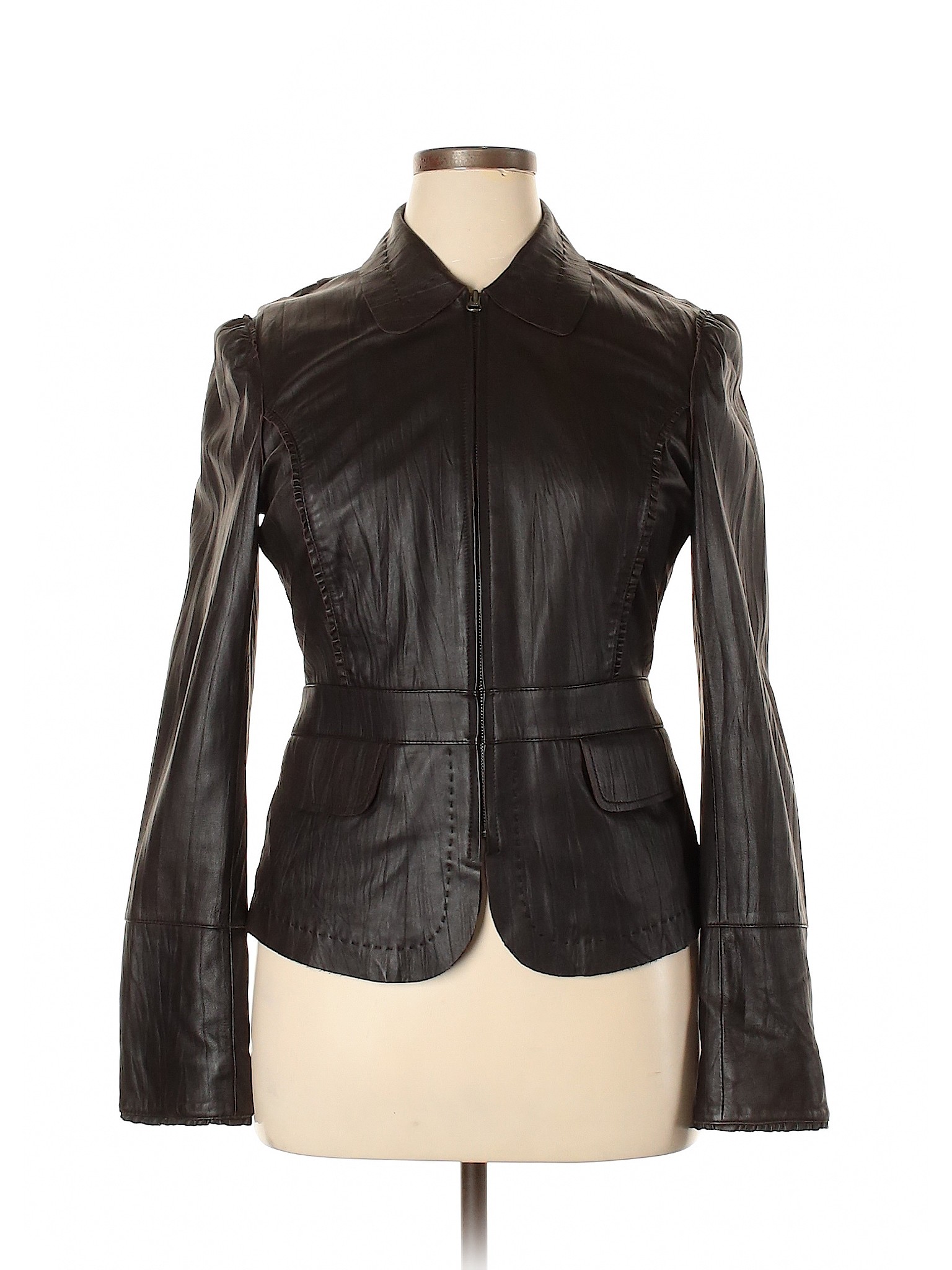 Details About June Women Brown Leather Jacket Lg