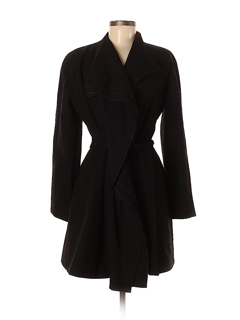 Anne Fontaine Solid Black Wool Coat Size 8 (40) - 82% off | thredUP