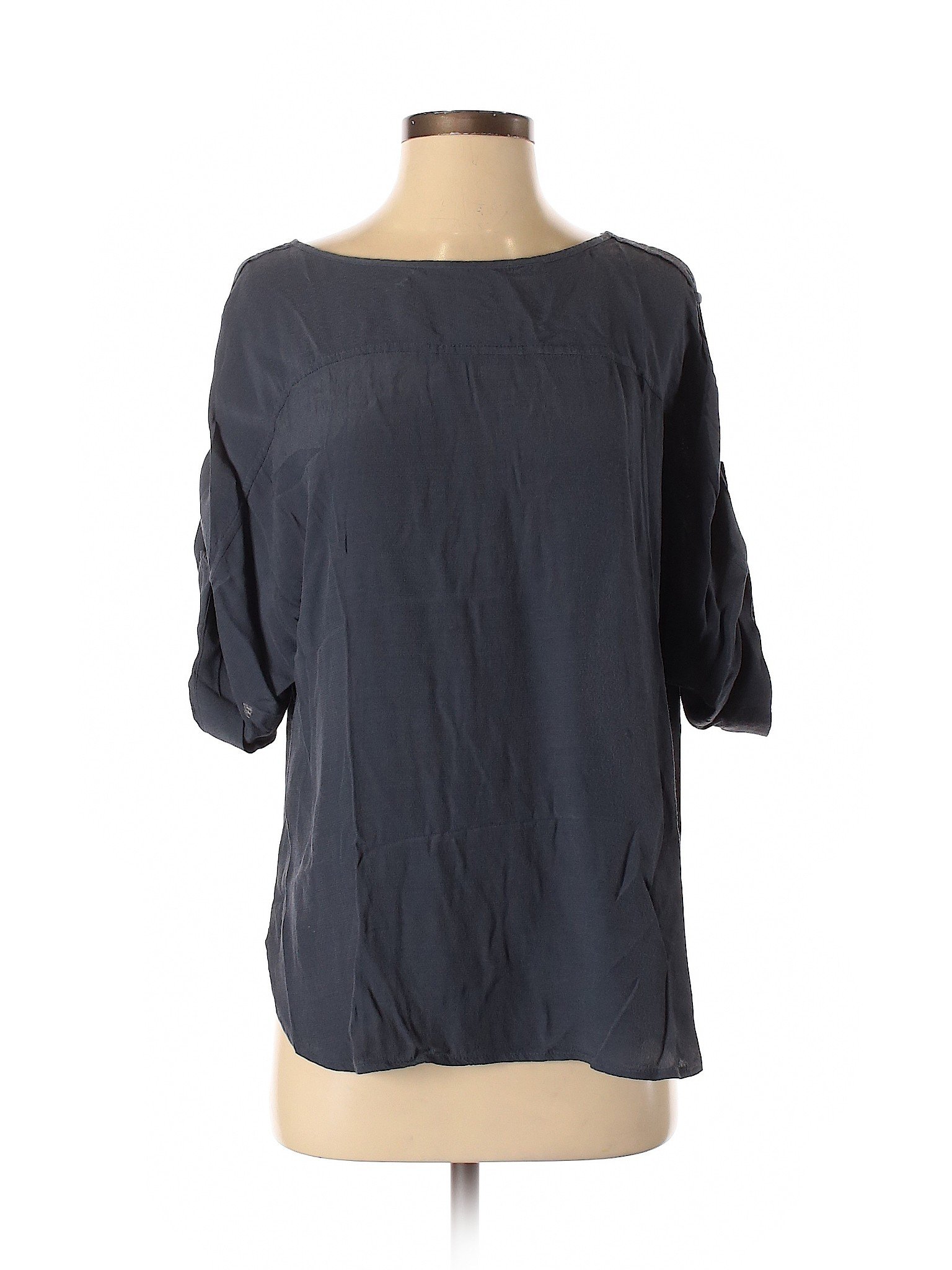 Ann Taylor Loft Women Gray Short Sleeve Blouse S Ebay