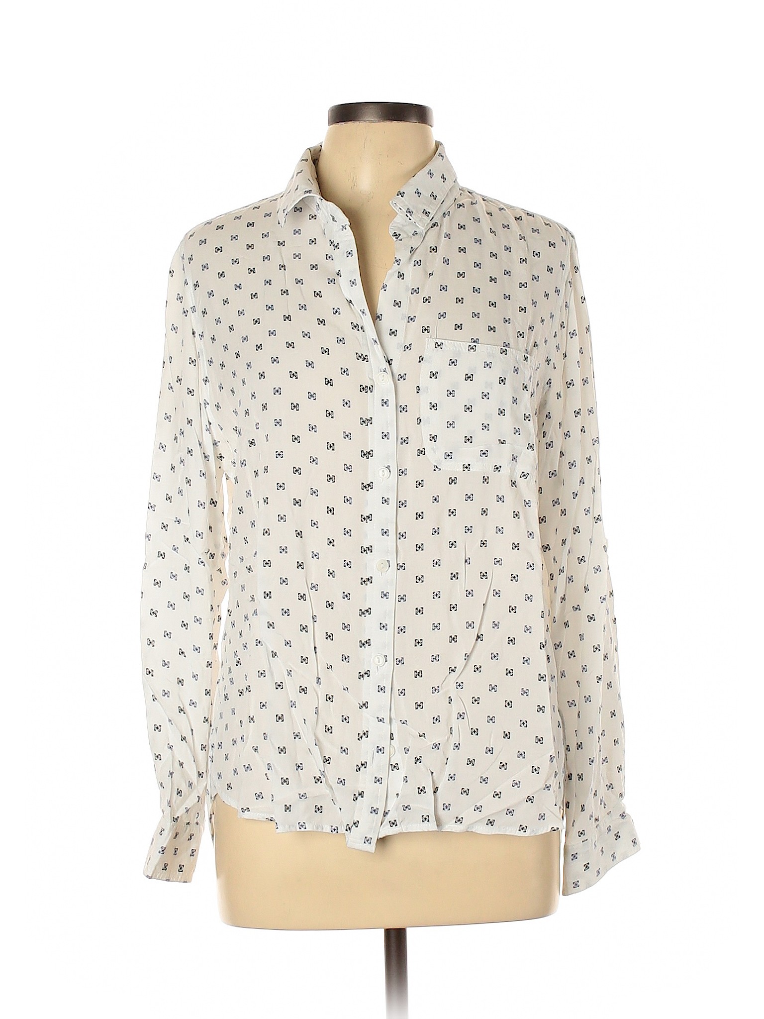 Velvet Heart Women White Long Sleeve Button-Down Shirt L | eBay