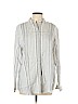 Lafayette 148 New York 100% Linen Gray Long Sleeve Button-Down Shirt Size L - photo 1