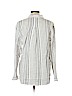 Lafayette 148 New York 100% Linen Gray Long Sleeve Button-Down Shirt Size L - photo 2