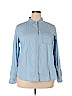 Old Navy 100% Cotton Blue Long Sleeve Button-Down Shirt Size XL - photo 1