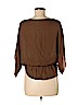 Parker 100% Silk Brown Short Sleeve Silk Top Size XS - photo 2
