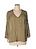 Current/Elliott 100% Cotton Green 3/4 Sleeve Blouse Size Lg (3) - photo 1