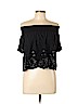 Topshop 100% Cotton Black Short Sleeve Blouse Size 8 - photo 1