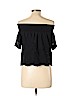 Topshop 100% Cotton Black Short Sleeve Blouse Size 8 - photo 2
