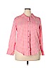 Lane Bryant 100% Cotton Pink Long Sleeve Button-Down Shirt Size 18 - photo 1