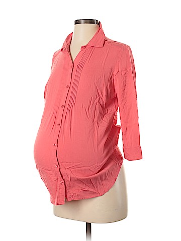 Motherhood 3/4 Sleeve Button-Down Shirt (view 1)
