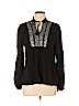 Tea & Cup 100% Polyester Black Long Sleeve Blouse Size L - photo 1