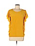 Fendi 100% Silk Yellow Short Sleeve Silk Top Size EU (IT) 42 / US 6 - photo 1