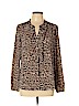 Karl Lagerfeld Paris 100% Polyester Tan Long Sleeve Blouse Size L - photo 1
