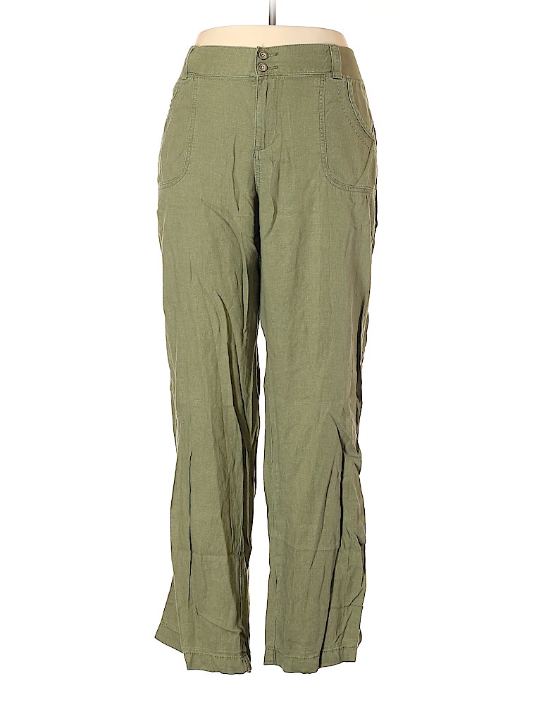 SONOMA life + style Green Linen Pants Size 16 - photo 1