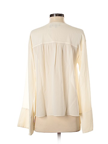 Theory Long Sleeve Silk Top (view 2)