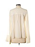 Theory 100% Silk Ivory Long Sleeve Silk Top Size P (petite) - photo 2