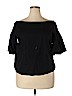 Topshop 100% Cotton Black Short Sleeve Blouse Size 14 - photo 1