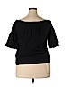 Topshop 100% Cotton Black Short Sleeve Blouse Size 14 - photo 2
