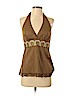 Laundry by Shelli Segal 100% Cotton Brown Halter Top Size S - photo 1