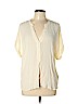 H&M 100% Viscose Tan Short Sleeve Blouse Size 10 - photo 1