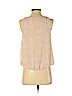 Paper Crown + Rifle Paper Co 100% Polyester Tan Sleeveless Blouse Size S - photo 2