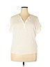Gap 100% Rayon White Short Sleeve Blouse Size XL - photo 1